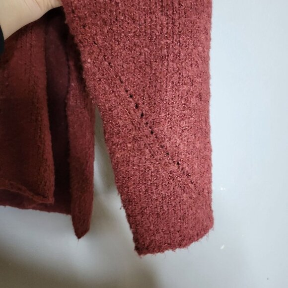 Urban Outfitters Women's S Oversized Slouch Sweater V-Neck Knit Cozy Burgundy Ma - Picture 9 of 10